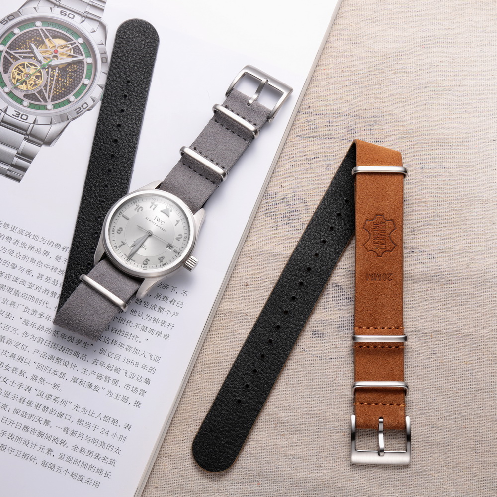 Tropic Strap Vintage - HEMSUT ของแท้นาฬิกาหนัง Band Suede หนึ่งชิ้นสไตล์ทหารสายรัดข้อมือ Vintage
