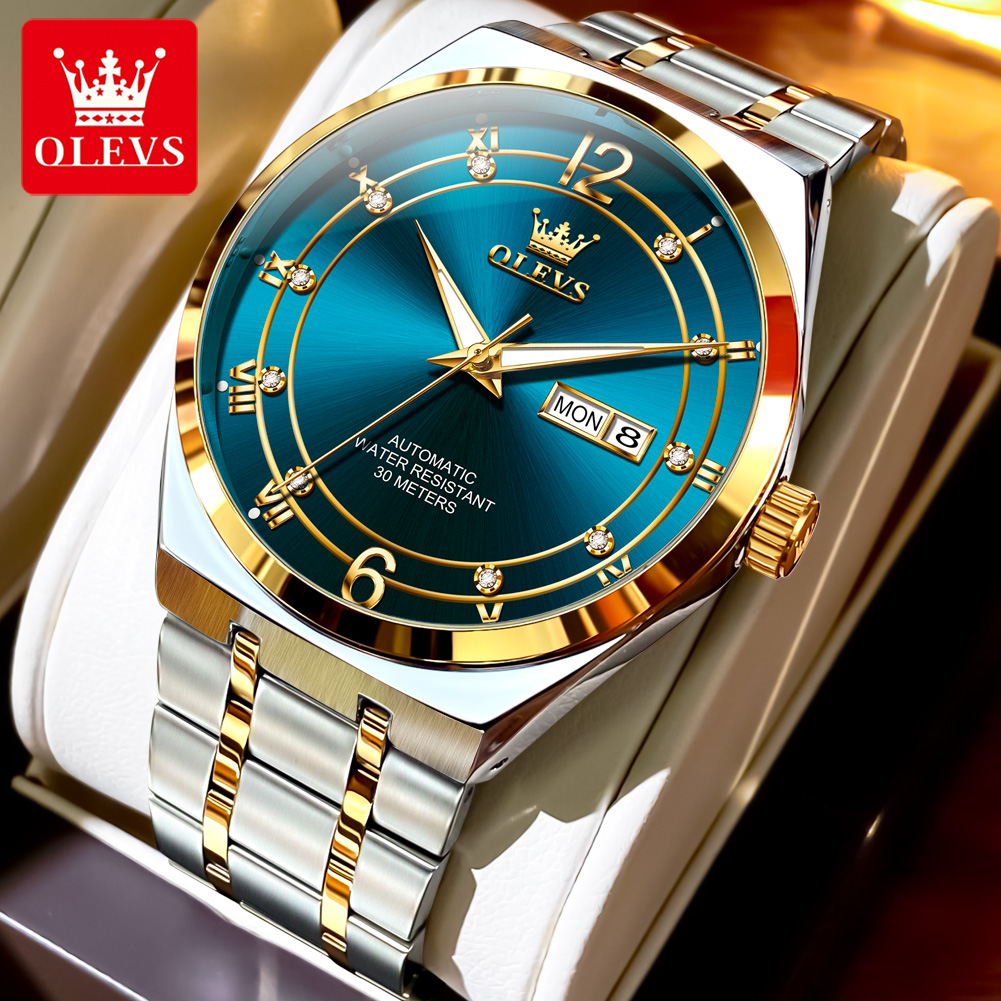 Rolex Watch Datejust - นาฬิกา OLEVS นาฬิกาข้อมือผู้ชาย นาฬิกาจักรกล กันน้ำ สแตนเลสสตีล