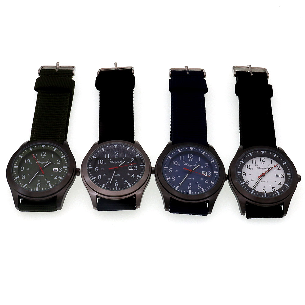 Canvas Strap Watch - นาฬิกาควอทซ์ผู้ชายสุดหรู ดีไซน์สปอร์ต ลำลอง สไตล์ทหาร สายไนลอน เหมาะสำหรับเป็นของขวัญ