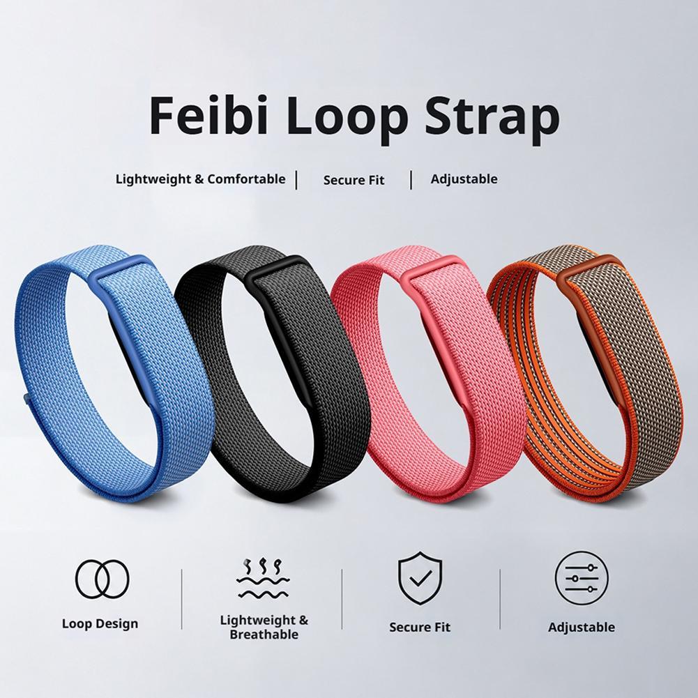 Sport Loop Velcro - สายนาฬิกาไนลอนแบบถักสำหรับ Google Fitbit Air สายรัดข้อมือแบบเวลโคร ระบายอากาศ