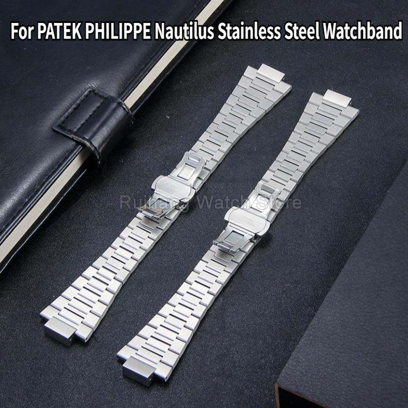 Patek Philippe Watch Nautilus - สายนาฬิกาสแตนเลสความแข็งแรงสูง 13x25 มม.สําหรับ PATEK PHILIPPE Nautilus