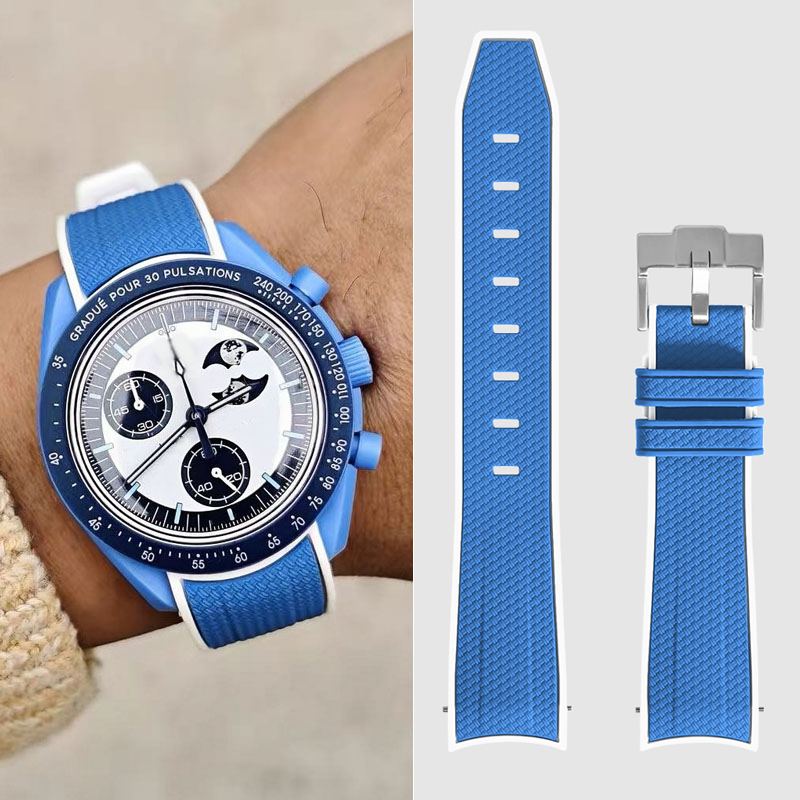Omega Watch Speedmaster - สายนาฬิกาข้อมือยางแบบปลดเร็ว สำหรับนาฬิกา Omega Swatch ขนาด 20