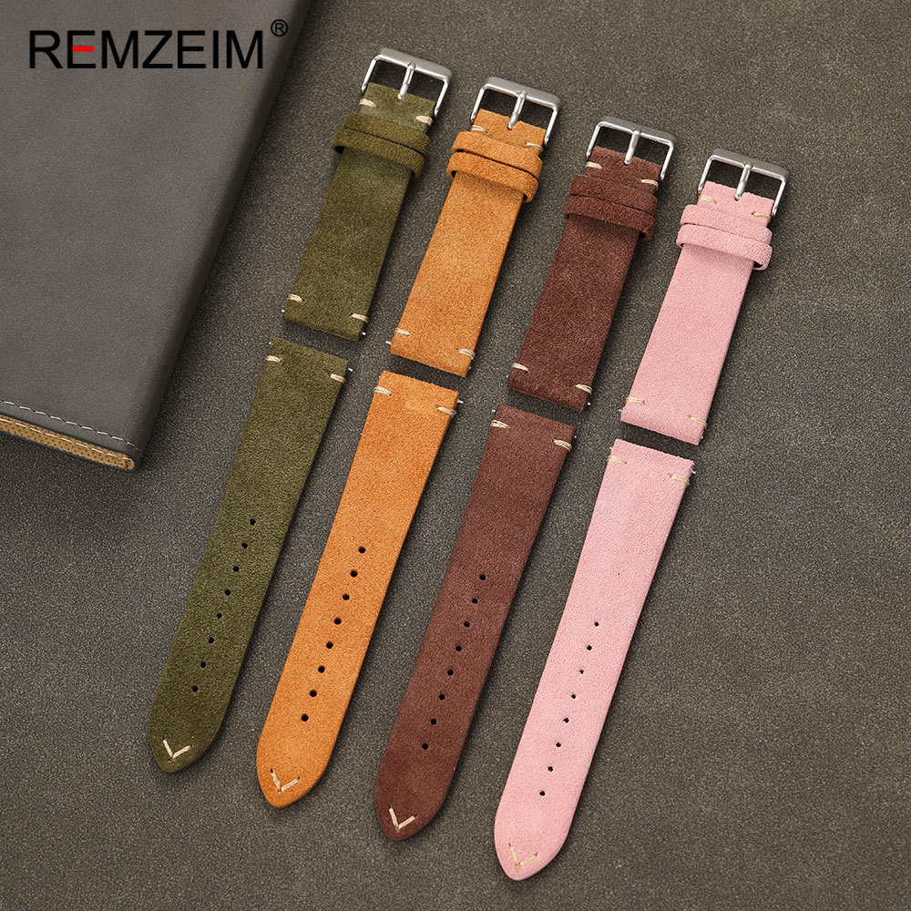 Suede Strap Watch - สายนาฬิกาหนังกลับแบบยูนิเซ็กซ์ ขนาด 18 มม. 20 มม.