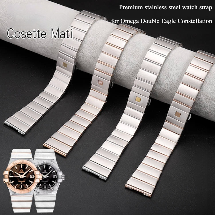 Omega Watch Constellation - สายสแตนเลสสำหรับนาฬิกา Omega Constellation Double Eagle สายโลหะแบบนูน