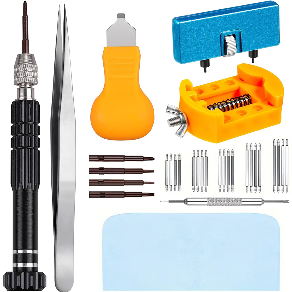 Spring Bar Tool Set - ชุดเปลี่ยนแบตเตอรี่นาฬิกา32ชิ้นกล่องไขควงที่เปิดแหวนเปลี่ยนที่ยึดสปริงบาร์เครื่องมือแหนบ