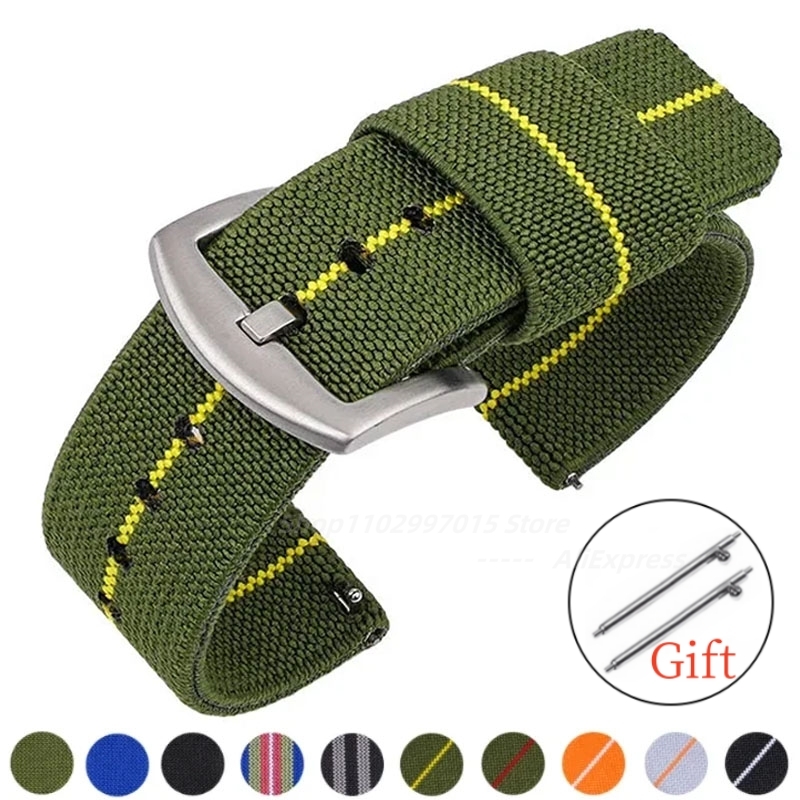 Nato Strap Nylon - ไนลอน 18 มม.20 มม.22 มม.24 มม.กองทัพทอยืดหยุ่นสําหรับ