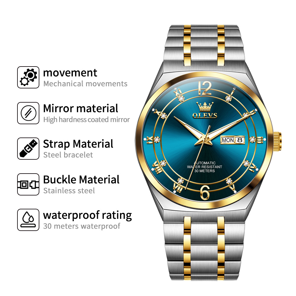 นาฬิกา OLEVS นาฬิกาข้อมือผู้ชา - Rolex Watch Datejust บทวิจารณ์และราคา