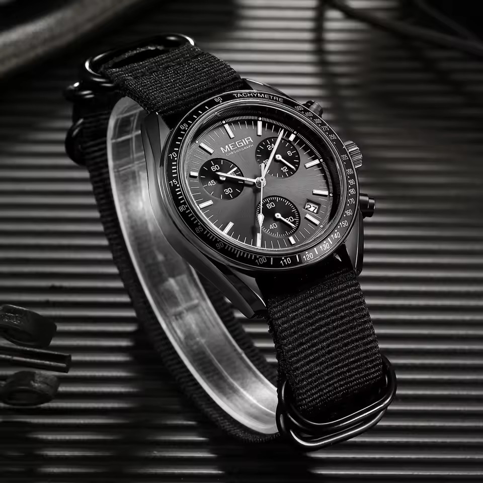 MEGIR 2247 ชายหรูหราควอตซ์นาฬิ - Canvas Strap Watch บทวิจารณ์และราคา