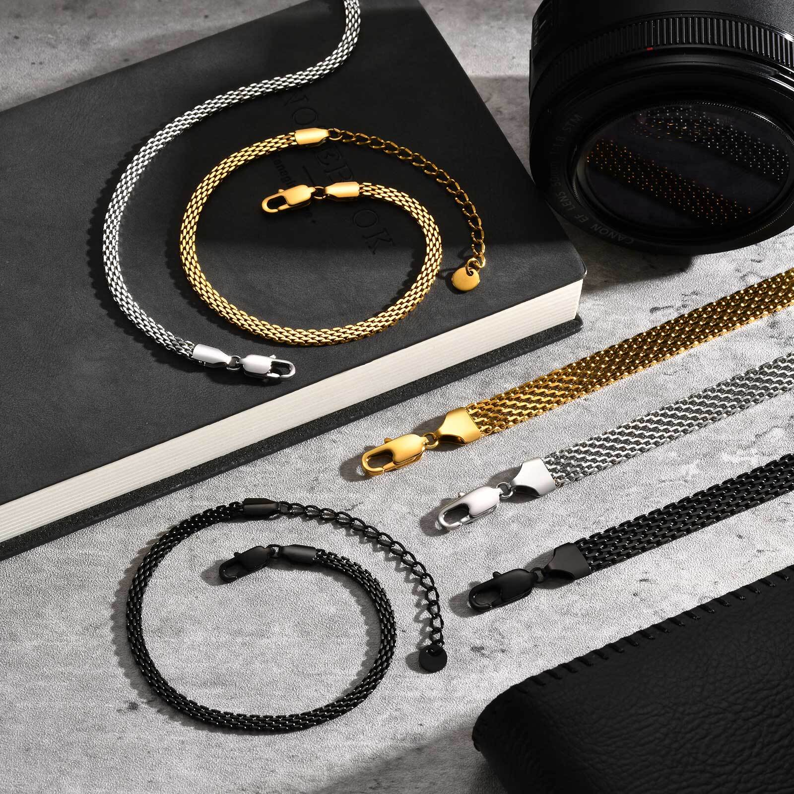 3/8 มม.สายคล้องคอสร้อยข้อมือสํ - Mesh Strap Metal บทวิจารณ์และราคา