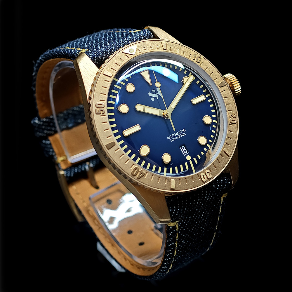 นาฬิกาผู้ชายสีบรอนซ์42มม. นาฬิ - Canvas Strap Watch บทวิจารณ์และราคา