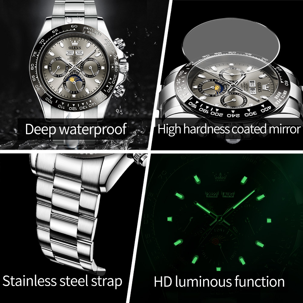 OLEVS 6654 Luxury Mens นาฬิกา  - Rolex Watch Datejust บทวิจารณ์และราคา