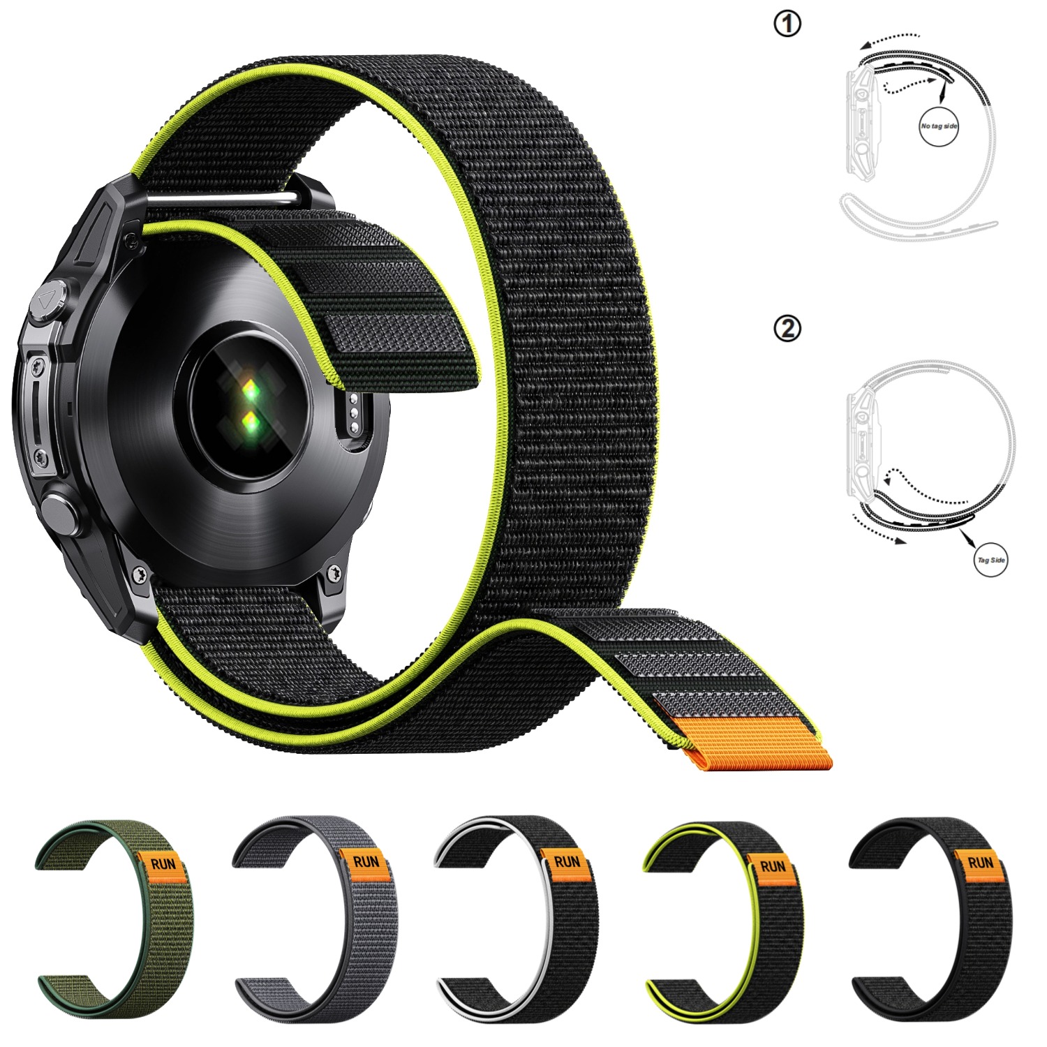สายนาฬิกาแบบตะขอเกี่ยวโลหะน้ำห - Sport Loop Velcro บทวิจารณ์และราคา