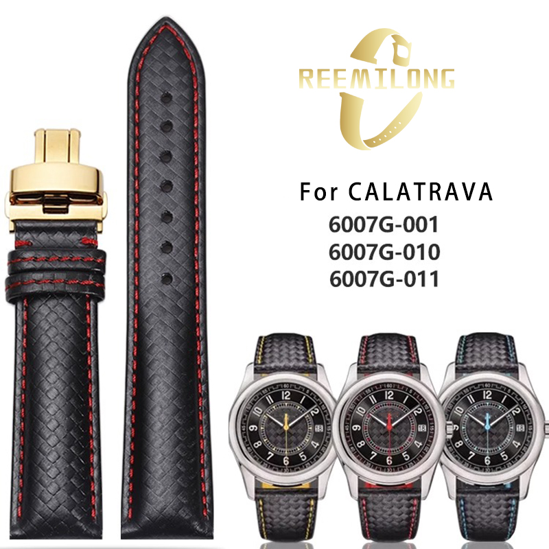 เส้นคาร์บอนไฟเบอร์ cowhide สาย - Patek Philippe Watch Calatrava บทวิจารณ์และราคา