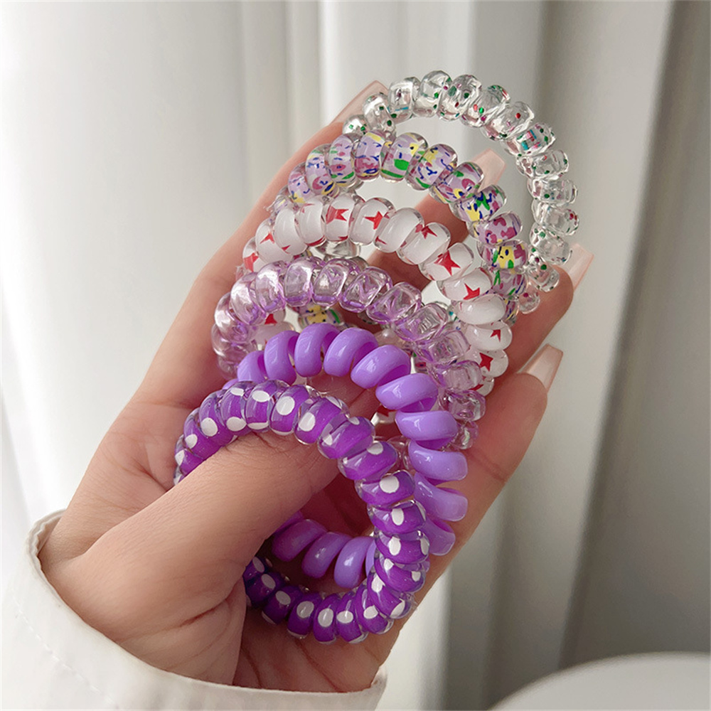 6pcs หวานน่ารักสีสันเกลียวผมเร - Silicone Band Women บทวิจารณ์และราคา