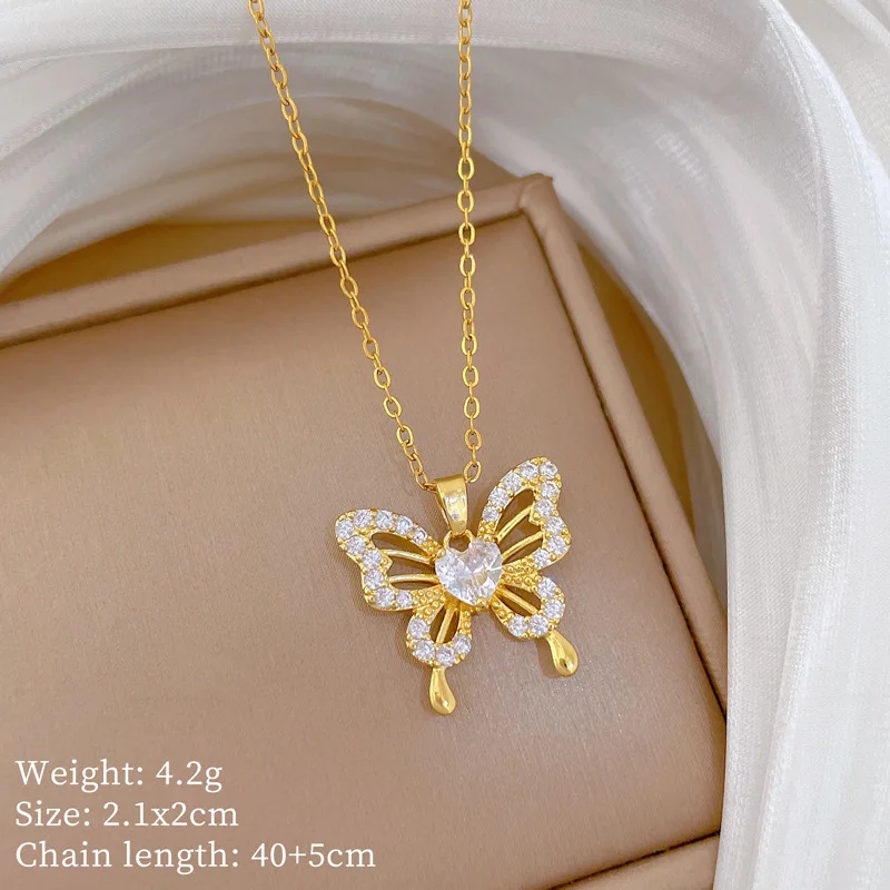สร้อยคอจี้ทองแดงรูปผีเสื้อสุดห - Butterfly Clasp Deployant บทวิจารณ์และราคา